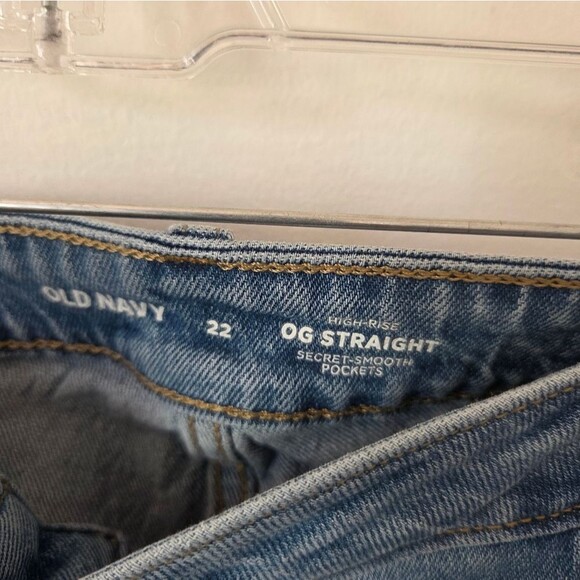 Old Navy OG Straight High Rise Jeans Secret Smooth Pockets Medium Wash Plus 22 - Picture 5 of 9
